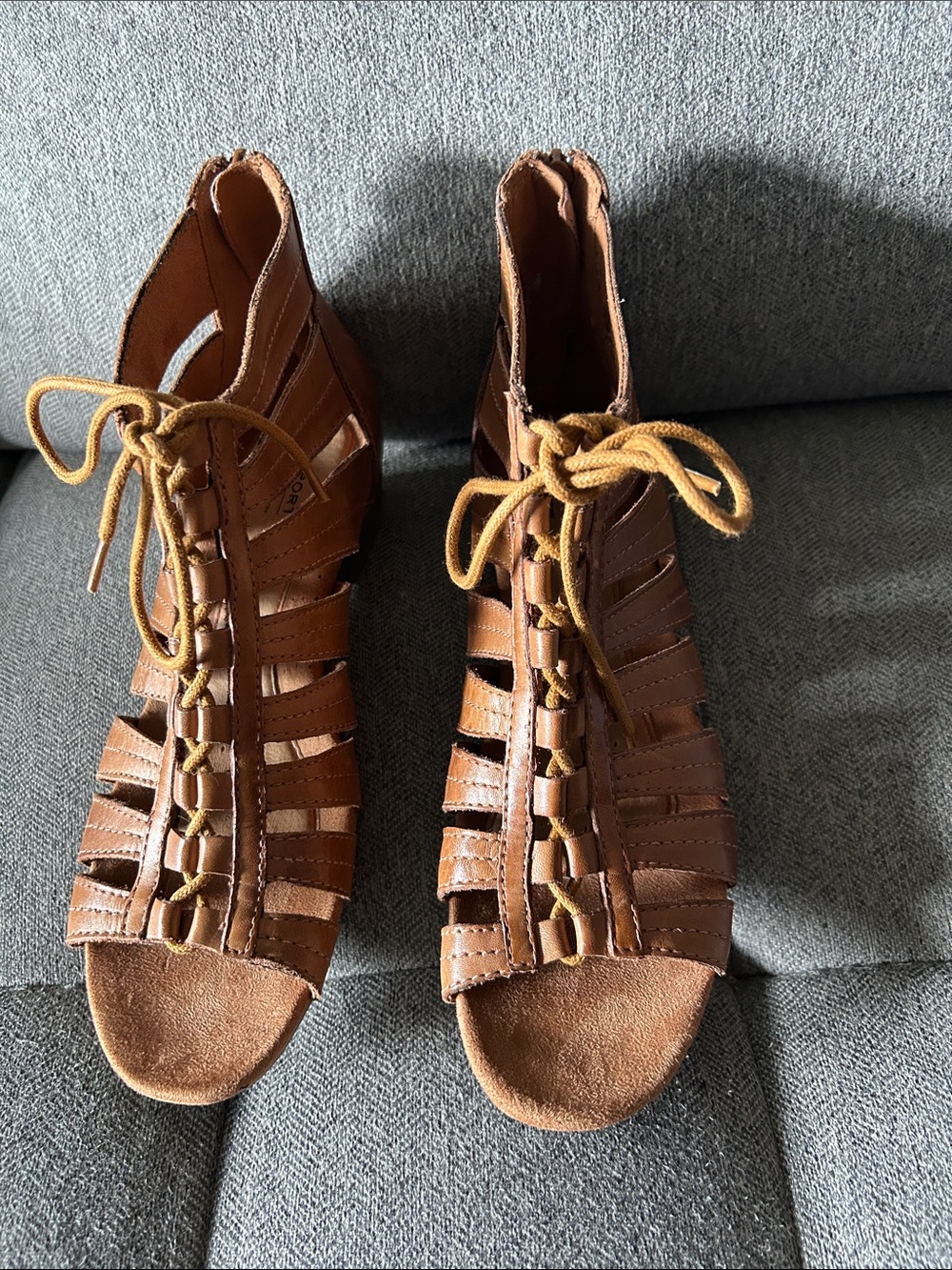 Rockport Brown Lace-Up Gladiator Sandals